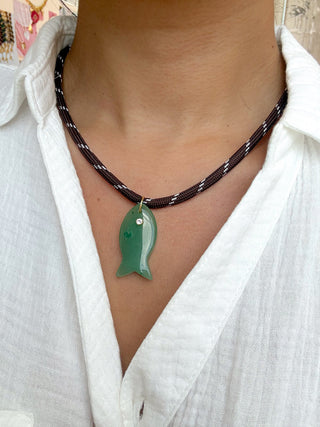 Gemstone Fish Cord Necklace - It's Especially Lucky LLC