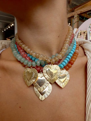 Gemstone Heart Pendant Necklace