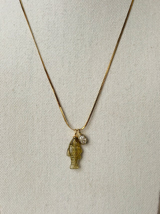 Textured fish necklace