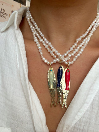 Layered Fish Pearl Necklace - It's Especially Lucky LLC
