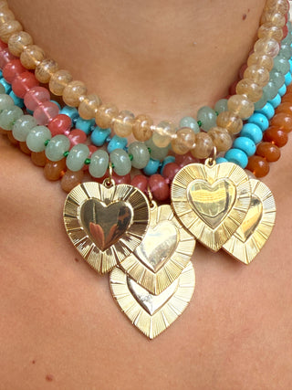Gemstone Heart Pendant Necklace