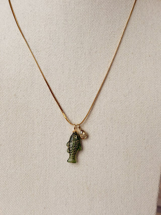 Textured fish necklace