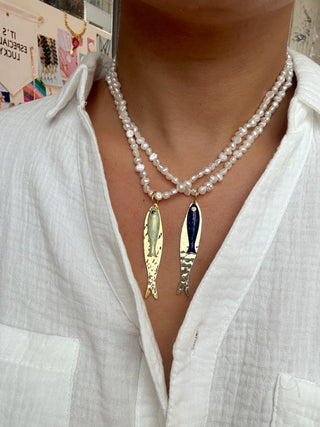 Layered Fish Pearl Necklace - It's Especially Lucky LLC