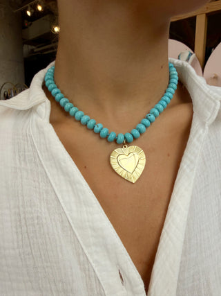 Gemstone Heart Pendant Necklace