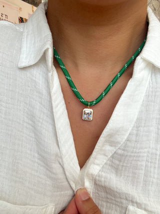 Bezel Rope Necklace - It's Especially Lucky LLC
