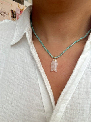 Mini Clear Fish Necklace - It's Especially Lucky LLC