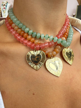 Gemstone Heart Pendant Necklace