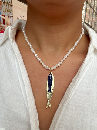 Layered Fish Pearl Necklace - It's Especially Lucky LLC