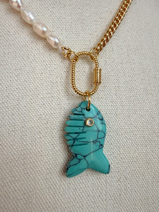 Turquoise Fish Pearl Lock - It's Especially Lucky LLC