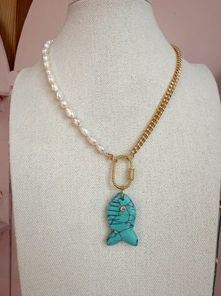 Turquoise Fish Pearl Lock - It's Especially Lucky LLC