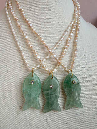 Fish Gem Pearl Necklace - It's Especially Lucky LLC