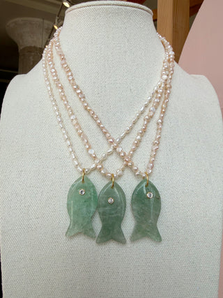Fish Gem Pearl Necklace - It's Especially Lucky LLC