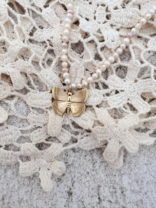 Butterfly Pearl Necklace