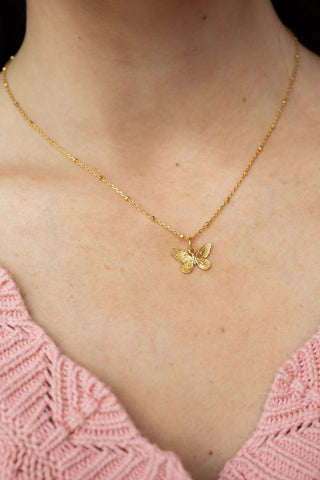 gold butterfly necklace